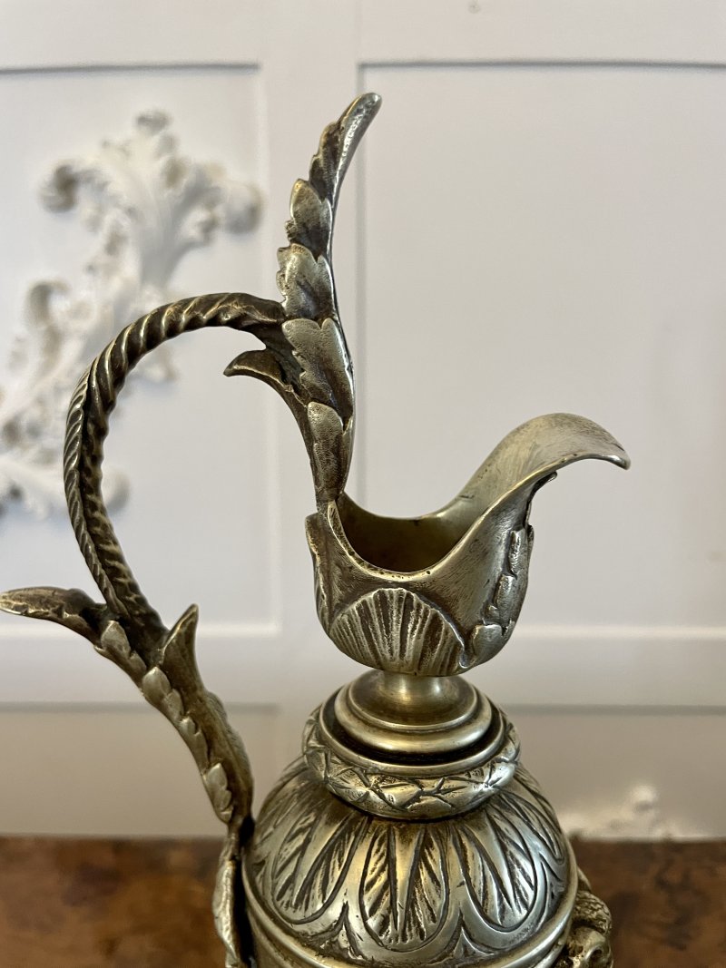 Pair of Antique Victorian Quality Ornate Brass Ewers - Image 5